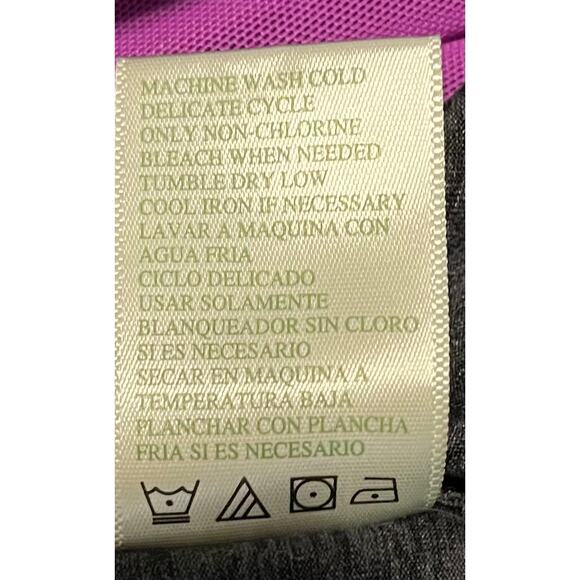 TANGERINE HI-RISE CROP LEGGINGS, WOMENS, M, HEATHER GREY, PURPLE TRIM, ANKLE ZIP - Picture 11 of 11